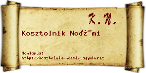 Kosztolnik Noémi névjegykártya